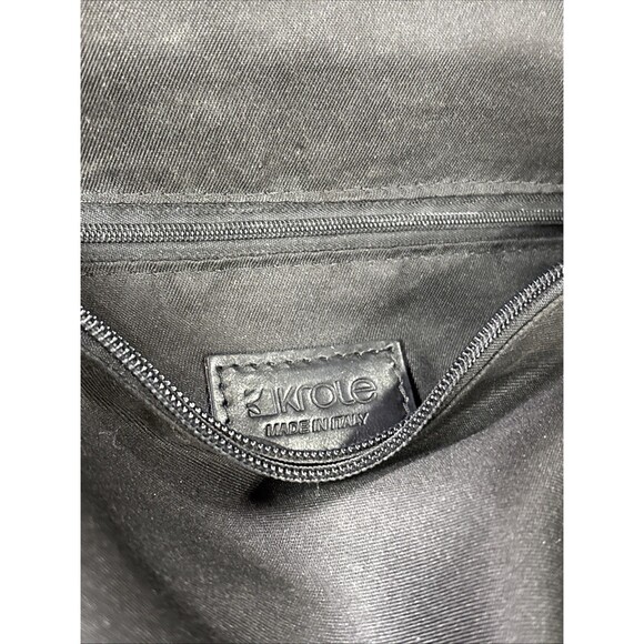 Krole Italian Leather Satchel Gray Teal Crossbody Convertible Made in Italy - Picture 10 of 16